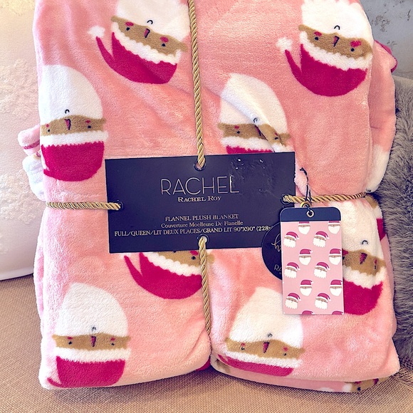Rachel Zoe Pink Santa Blanket - Picture 1 of 2